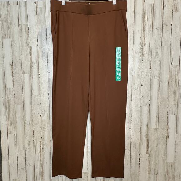 NEW Matty M Womens Pull On Straight Leg Office Pants XL Tobacco Brown Academia - Picture 1 of 8